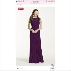 👗DAVIDS BRIDAL👗 sleeveless long lace mesh dress